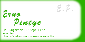 erno pintye business card